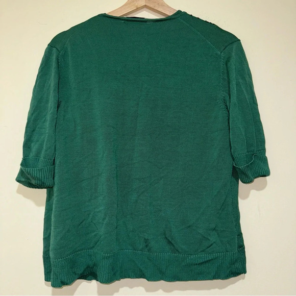 Women’s Vintage Dué Per Dué Brand Silk Green Beaded Tank Top Cardigan Size: XL - Picture 10 of 16